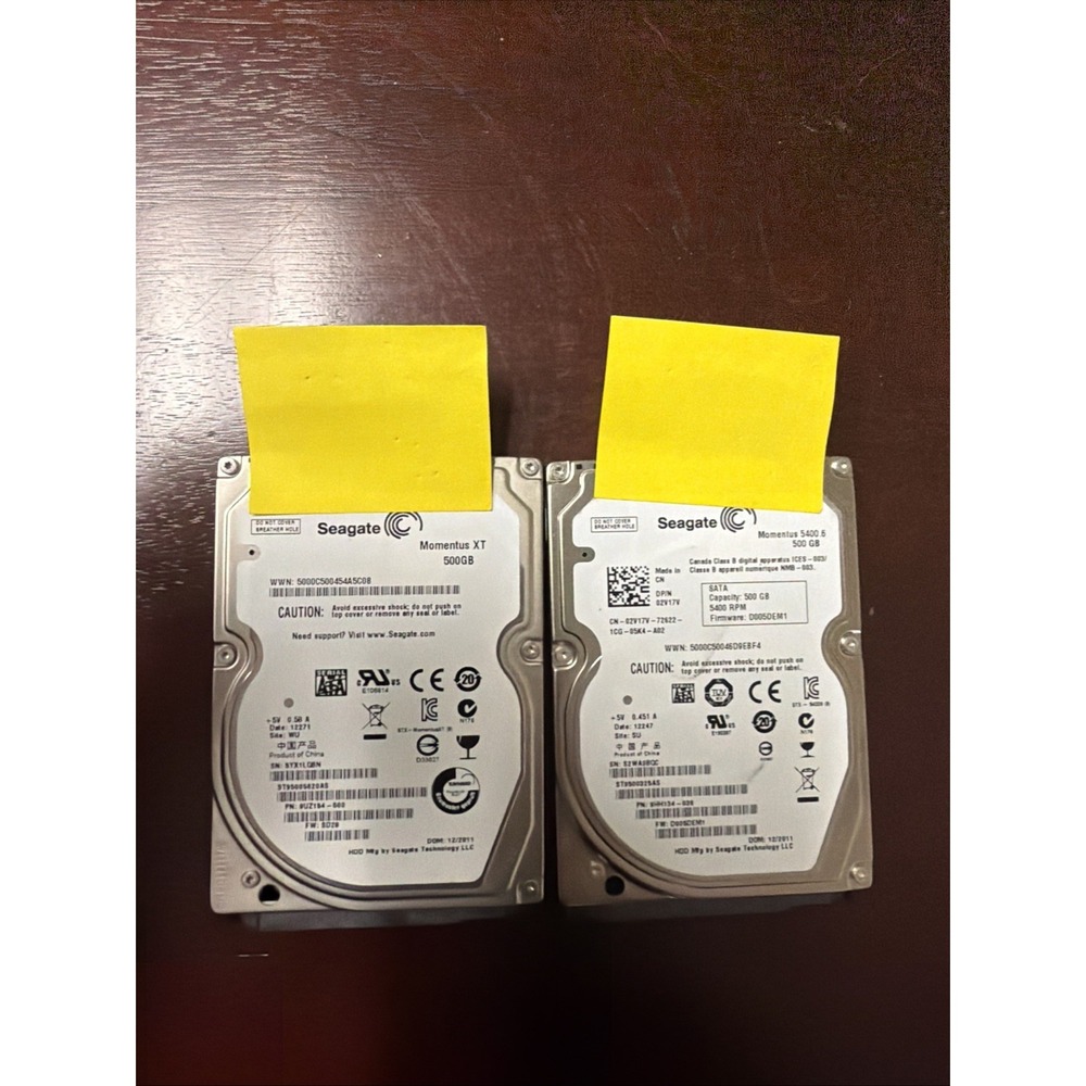 Lot of 2 500GB Seagate Laptop Thin HDD, 2.5" Laptop SATA. Read Description.